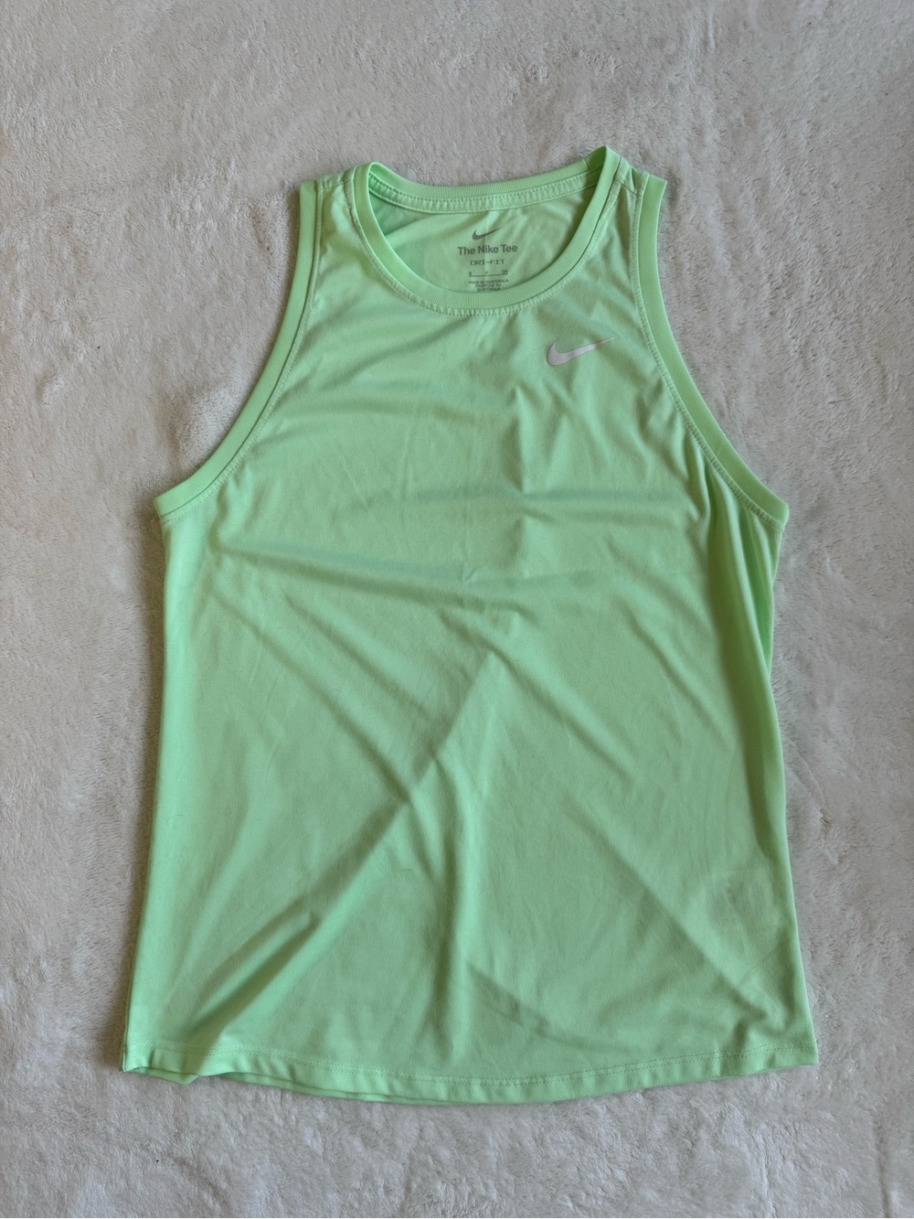 Nike The Nike Tee Dri-FIT Athletic Cut Tank Top Lime Green S